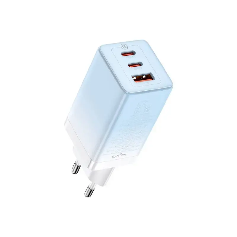 شارژر دیواری DZ-HW Baseus GaN3 Pro Fast Charger 2C+U 65W EU Cloud CCGP050103